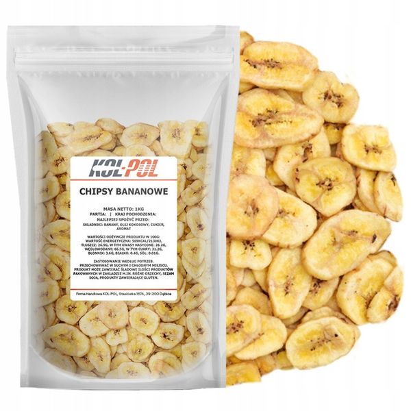 Chipsy bananowe 1kg Banany suszone wysoka jakość | Kol-Pol zdjęcie 2