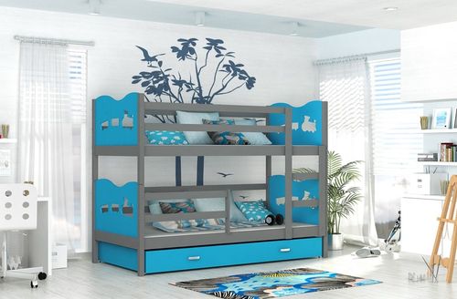 Łóżko MAX 2 szare Kolor - Błękit na Arena.pl