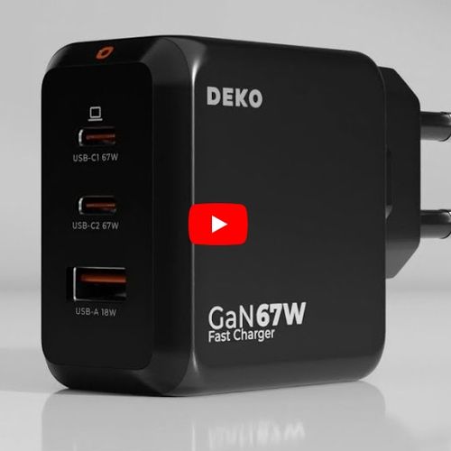 ŁADOWARKA USB C 3x USB 67W 65W TYP C UNIWERSALNA CZARNA + KABEL USB C 100W na Arena.pl