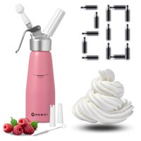 SYFON DO BITEJ ŚMIETANY HENDI 0,5L NOWY KOLOR PASTELOWY RÓŻ + 20 NABOI