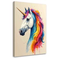 Obraz do pokoju dziecięcego niemowlaka, Kolorowy jednorożec