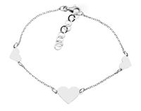 Bransoletka Celebrytka 3 Serca 20cm Srebro 925