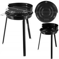 LUND GRILL WĘGLOWY OGRODOWY TURYSTYCZNY CHROMOWANY RUSZT OKRĄGŁY 36CM