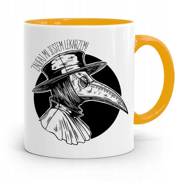 Kubek Żółty Dla Doktora Zaufaj Mi Jestem Lekarzem Z Nadrukiem Ze Zdjęciem zdjęcie 1