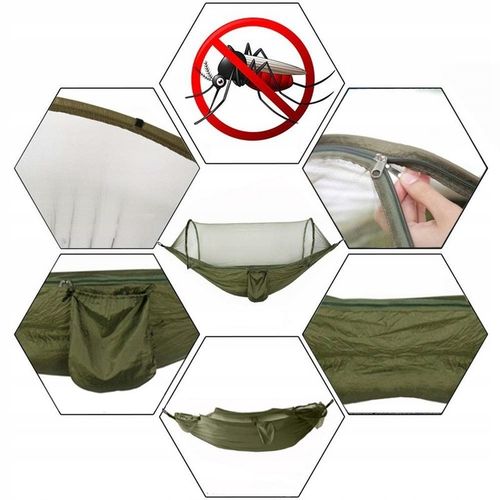 Hamak dwuosobowy HAMAK Z MOSKITIERĄ BIWAK (H016) na Arena.pl