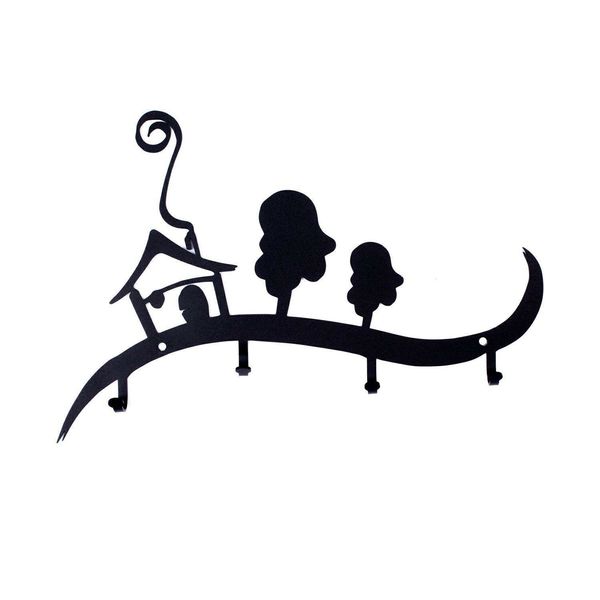 Wieszak ścienny Domek czarny zdjęcie 1