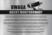 Tabliczka Tablica MONITORING TEREN OBSZAR OBIEKT MONITOROWANY 30x20 cm