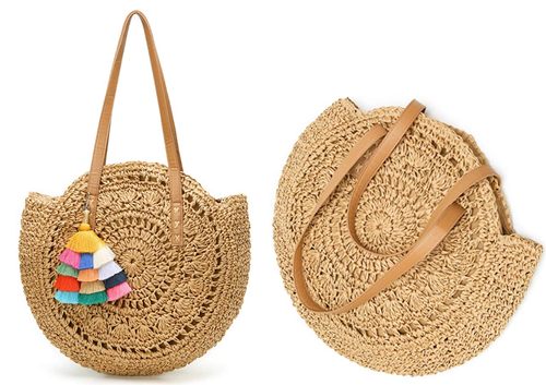 Torebka na RAMIĘ A4 PLECIONA BOHO KOSZYK + BRELOK na Arena.pl