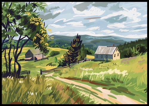 Plakat 84x59,5cm Bujna Wieś na Arena.pl