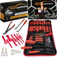 Ściągacze szczypce wyjmak do demontażu tapicerki spinki zestaw 19 elementów