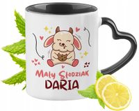 Kubek Czarny Z Uszkiem W Kształcie Serca Dla Darii Idealny Na Prezent