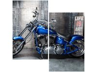 60X60CM CHROMOWANY MOTOCYKL DWU OBRAZ ŚCIAN