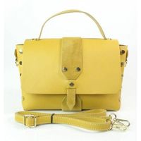 Kuferek listonoszka A5 złote dżety + zamsz żółty Vera Pelle VPK789GL