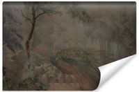 Fototapeta Do Sypialni Styl Vintage Rośliny PAW Abstrakcja 180cm x 120cm