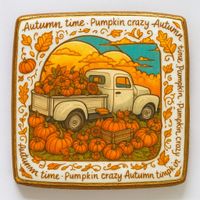 CIASTKO LUKROWANE BIG PUMPKIN HARVEST ROZ.M POZIOM JESIEŃ RĘCZNIE ROBIONE