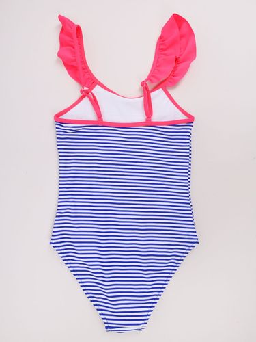 Kostium strój kąpielowy dziewczęcy jednoczęściowy w paski 128-134 YOCLUB na Arena.pl