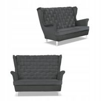 Sofa uszak Carol grafit skandynawska kanapa 2-os. sprężynach