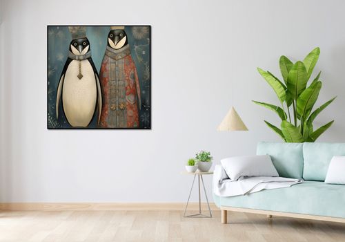Plakat 100x100cm Królewskie Pingwiny na Arena.pl