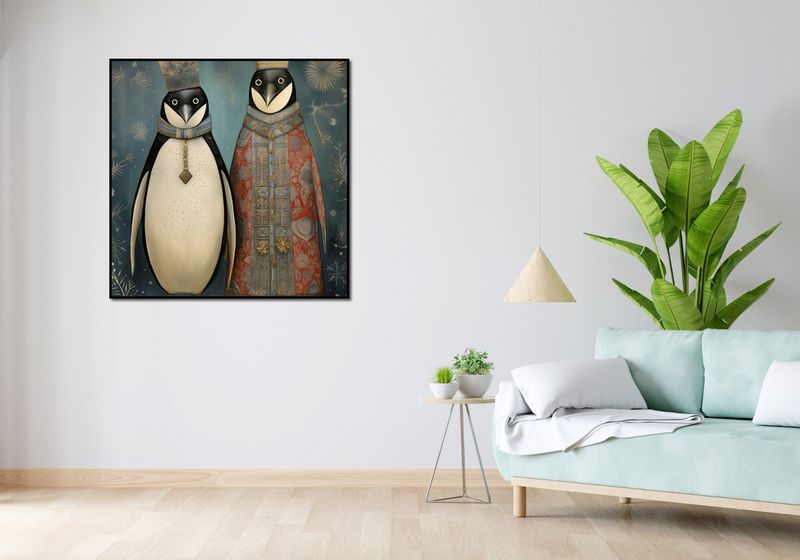 Plakat 100x100cm Królewskie Pingwiny zdjęcie 4