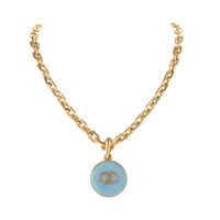 Naszyjnik z malowanym plasterkiem, z kółeczkami w środku (C25/LAT/89AU)