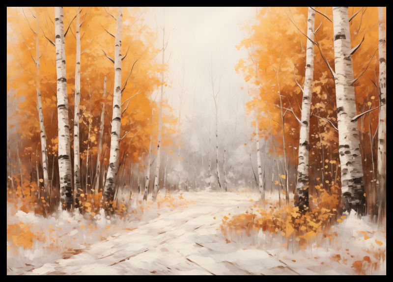 Plakat 59,4x42cm Jesienne Brzozy zdjęcie 2