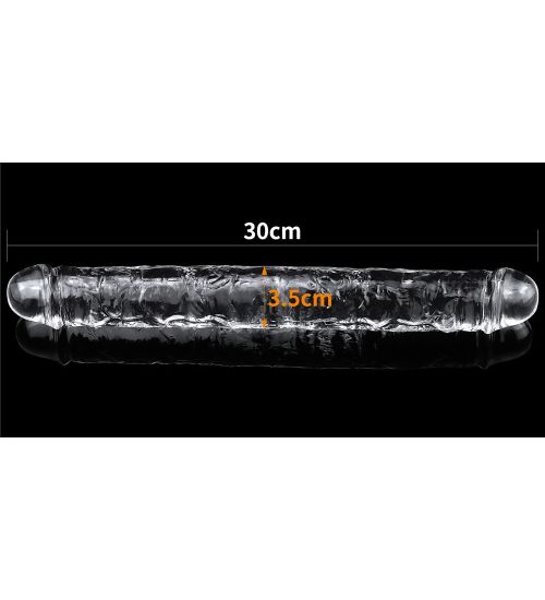 Przezroczyste podwójne dildo zdjęcie 5