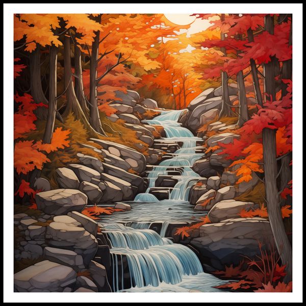 Plakat 80x80cm Jesienne Wodospady zdjęcie 3