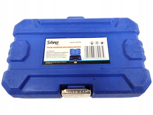 Nasadki do uszkodzonych śrub i nakrętek długie 15 el. zestaw SilverTools na Arena.pl