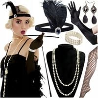 STRÓJ KARNAWAŁOWY LATA 20 AKCESORIA ZESTAW RETRO KOSTIUM OPASKA DOROSŁYCH