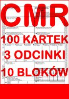CMR List Przewozowy 100 kartek - 3 odcinki - 33 komplety - 10 szt.