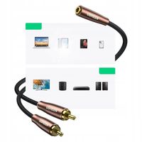 Kabel Ugreen 194457043 minijack (3,5 mm) - 2x RCA (cinch) 3 m