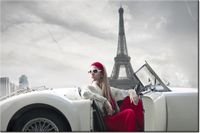 100 70CM OBRAZ PŁÓTNO PARKING WIEŻY EIFFLA PŁÓTNO RAMA