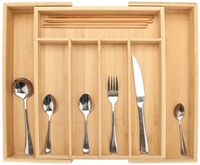 WKŁAD ORGANIZER NA SZTUĆCE DO SZUFLADY BAMBUSOWY ROZSUWANY DUŻY XXXL