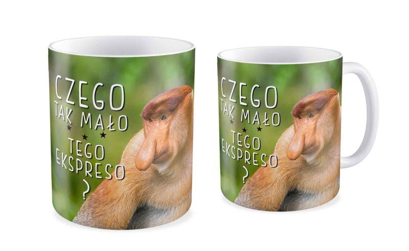 Kubek z nosaczem Tak mało tego ekspresso - 330 ml - biały zdjęcie 1
