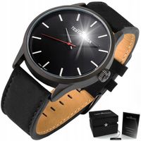 Zegarek męski Testarossa TR8151 Czarny pasek skórzany + BOX