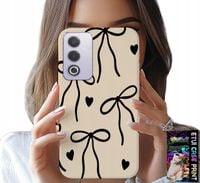 ETUI DO OPPO A80 5G - BEŻOWE KOKARDKI WSTĄŻKA MODNE WZORY