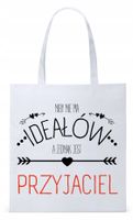Dla Przyjaciela Na Prezent Torba Eco Biała Shopper Z Nadrukiem Ze Zdjęciem
