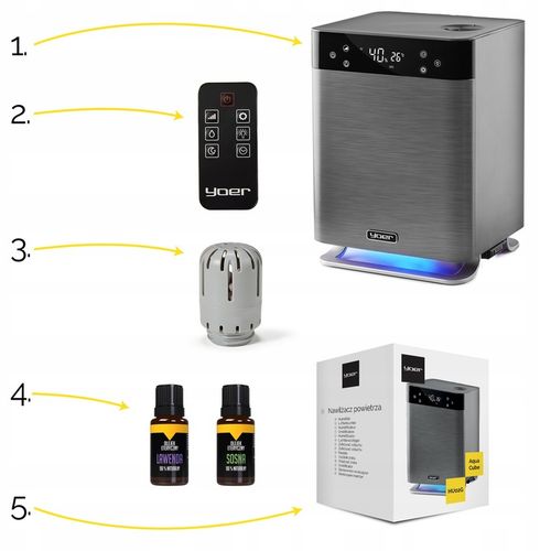Nawilżacz powietrza 5w1 Oczyszcza Jonizator Yoer Automatyczny na Arena.pl