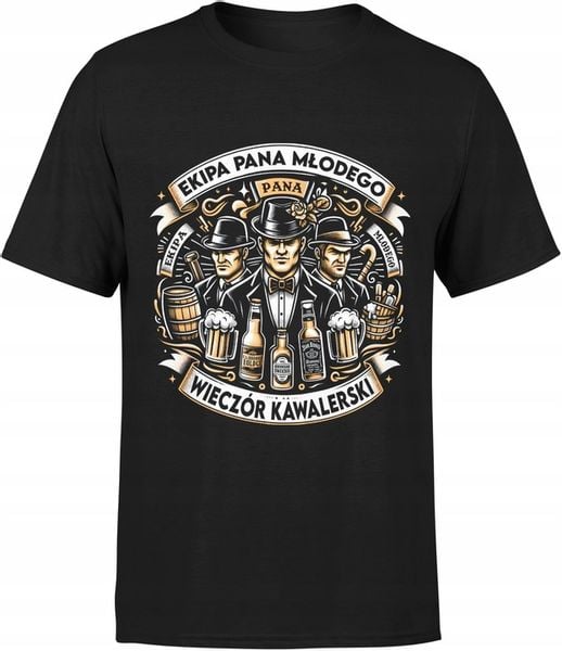 KOSZULKA WIECZÓR KAWALERSKI GADŻETY NA PREZENT TSHIRT EKIPA PANA MŁODEGO zdjęcie 1