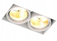 Lampa oprawa wpuszczana podwójna biała prostokątna 2 pkt oczko Zuma Line
