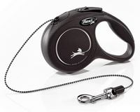 Smycz automatyczna dla psa z blokadą Flexi New Classic linka XS 3m czarna