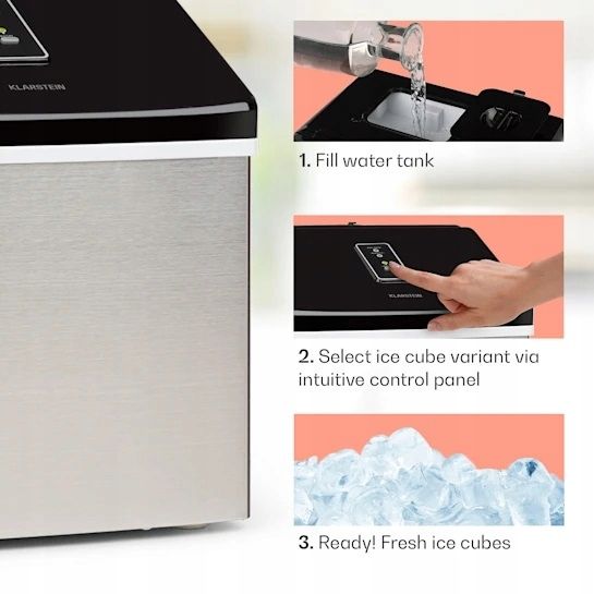 Kostkarka do lodu Klarstein Clearcube Krystaliczny Przeźroczysty Lód 13kg zdjęcie 5