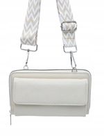 Torebka listonoszka portfel etui na telefon pasek BOHO biały kremowy LDA010