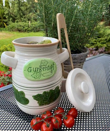 słój ceramiczny do ogórków 2l+ szczypce na Arena.pl