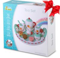 Drewniany serwis kawowy dla dzieci zestaw do kawy i herbaty ciasta zabawki