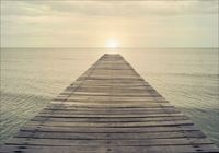 FOTOTAPETA widok drewniany most jezioro na wymiar