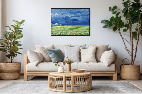 Plakat 60x40cm Wheatfield under Thunderclouds, Van Gogh Vintage na Arena.pl
