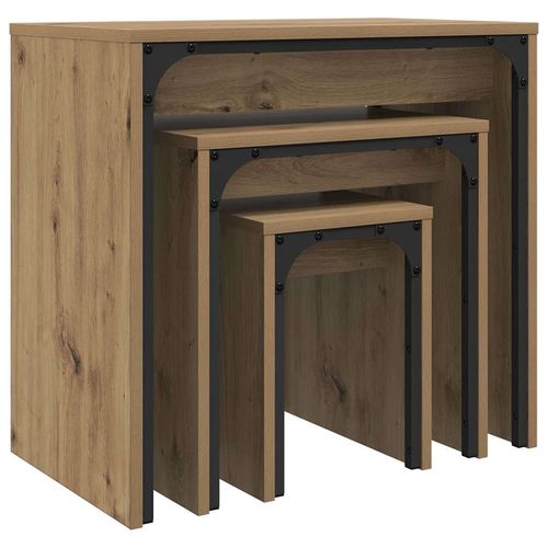 Stolik Kawowy Nesting 3 pcs dąb artisan 60 x 35 x 56 cm na Arena.pl