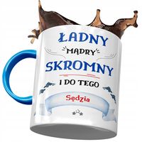 Kubek Błękitny Dla Sędziego Ładny Mądry Skromny Z Nadrukiem Ze Zdjęciem
