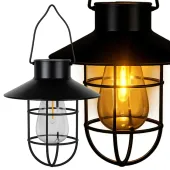 Lampa solarna wisząca z czujnikiem zmierzchu wodoodporna vintage